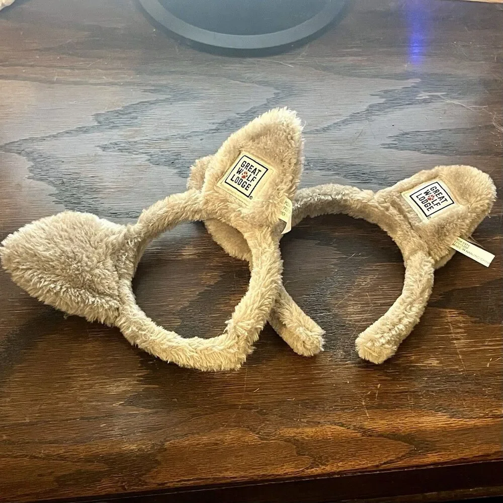 Set of 2 Great Wolf Lodge Wolf Ears Headbands Youth Child Size